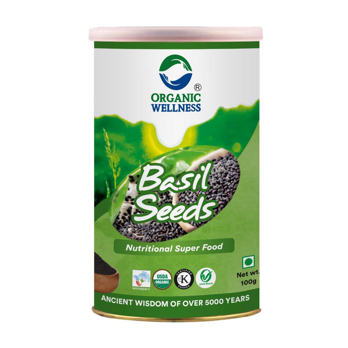 Organic Wellness Basil Seeds (Sabja Seeds) – available in the USA at Grab2Buy for $11.76