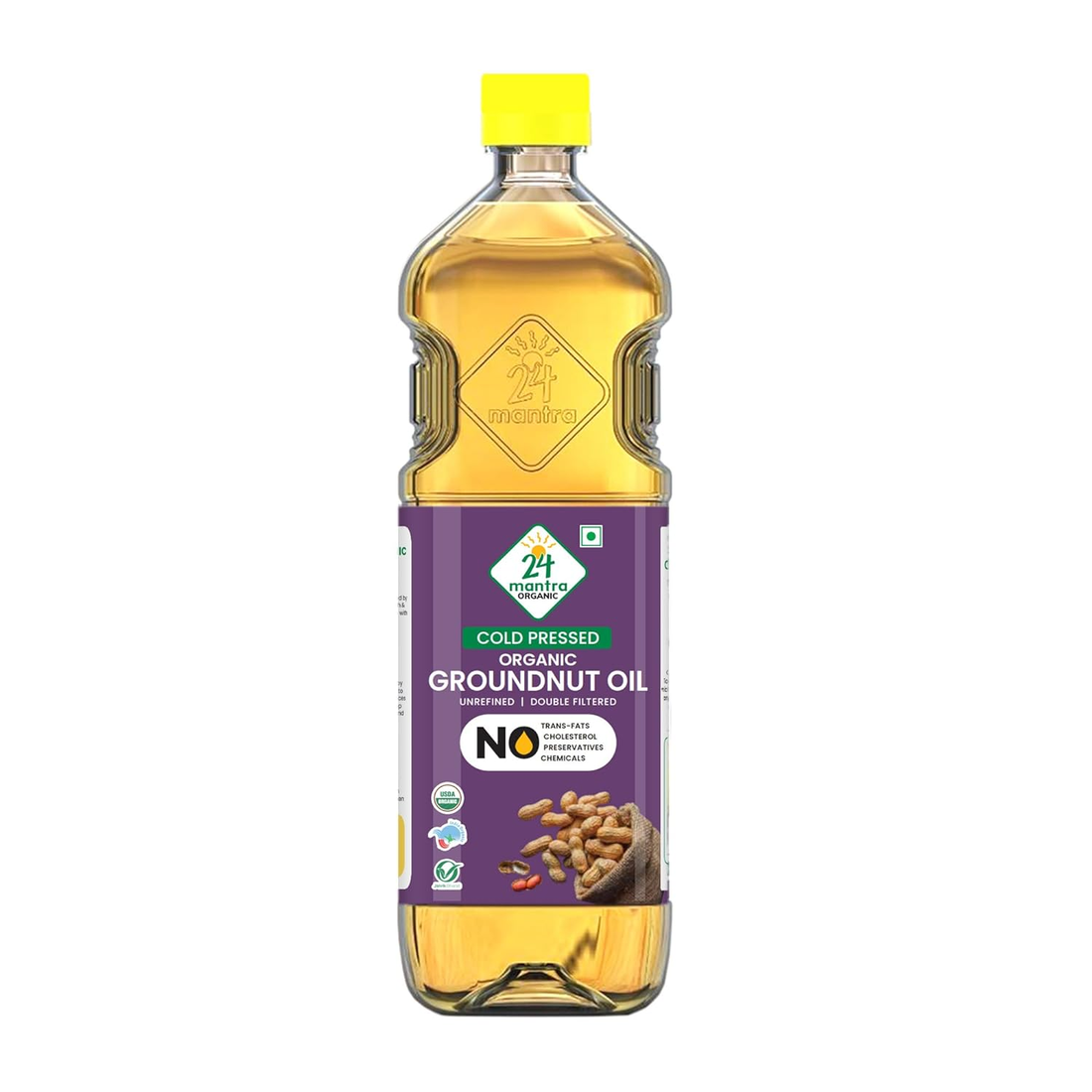 24 Mantra Organic Groundnut Oil, 1 L bottle product listing at Grab2Buy