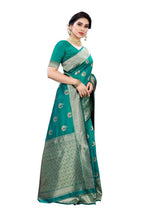 Vamika Banarasi Jacquard Weaving Green Saree (Siri Green) | Grab2Buy
