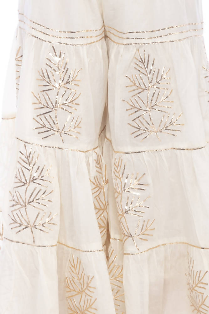 Mominos Fashion Cotton Off White Gotta Work Sharara For Girls | Grab2Buy
