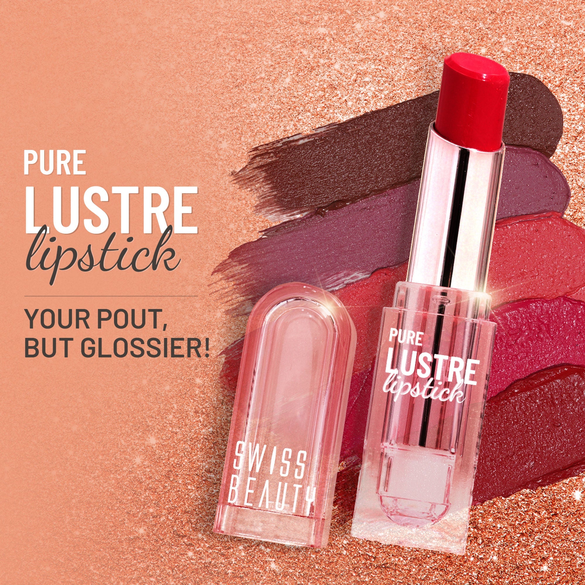 Swiss Beauty High Shine Finish Smooth Glide Pure Lustre Lipstick - 5 Silk Pink