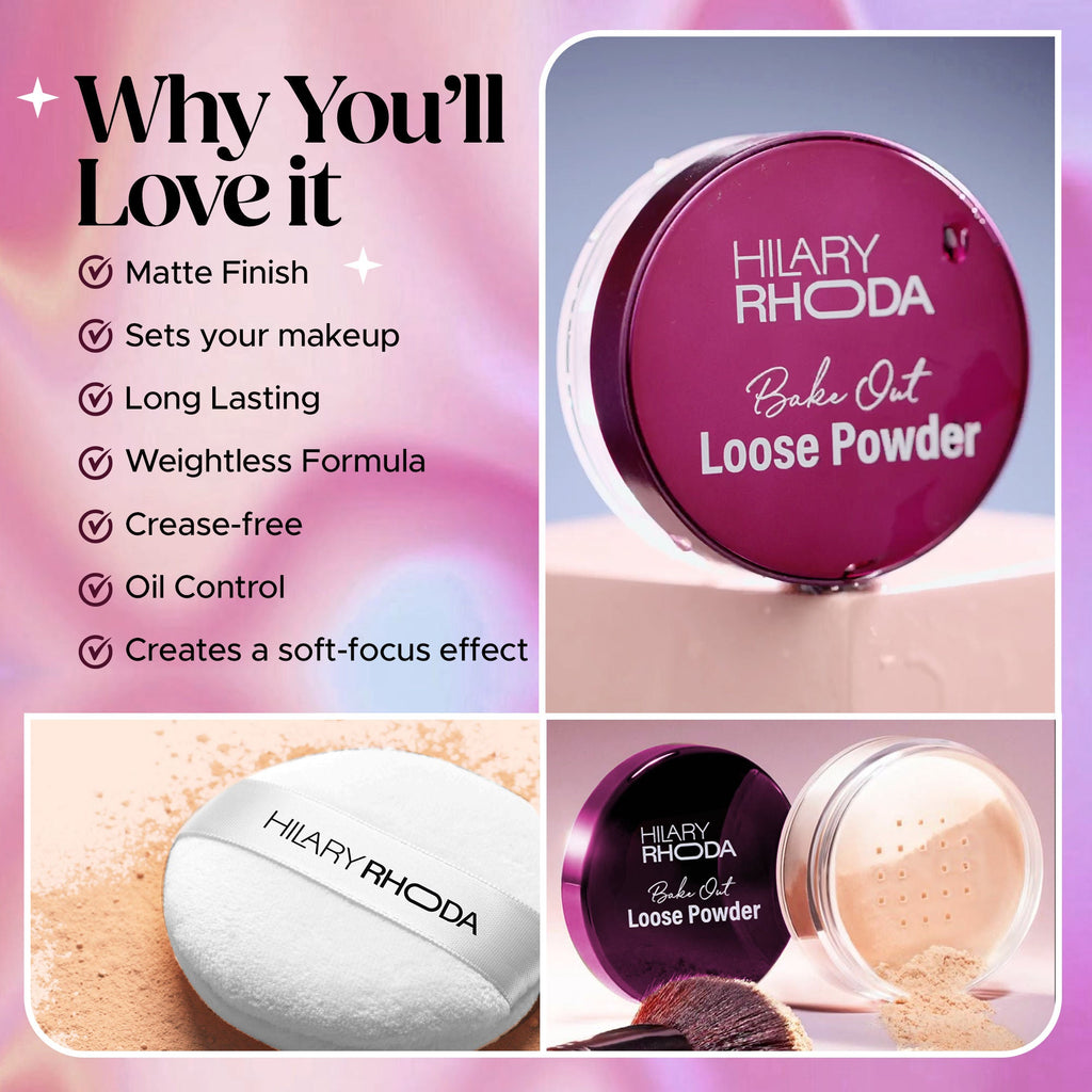 Hilary Rhoda Bake Out Matte Loose Powder - Tanslucent 01