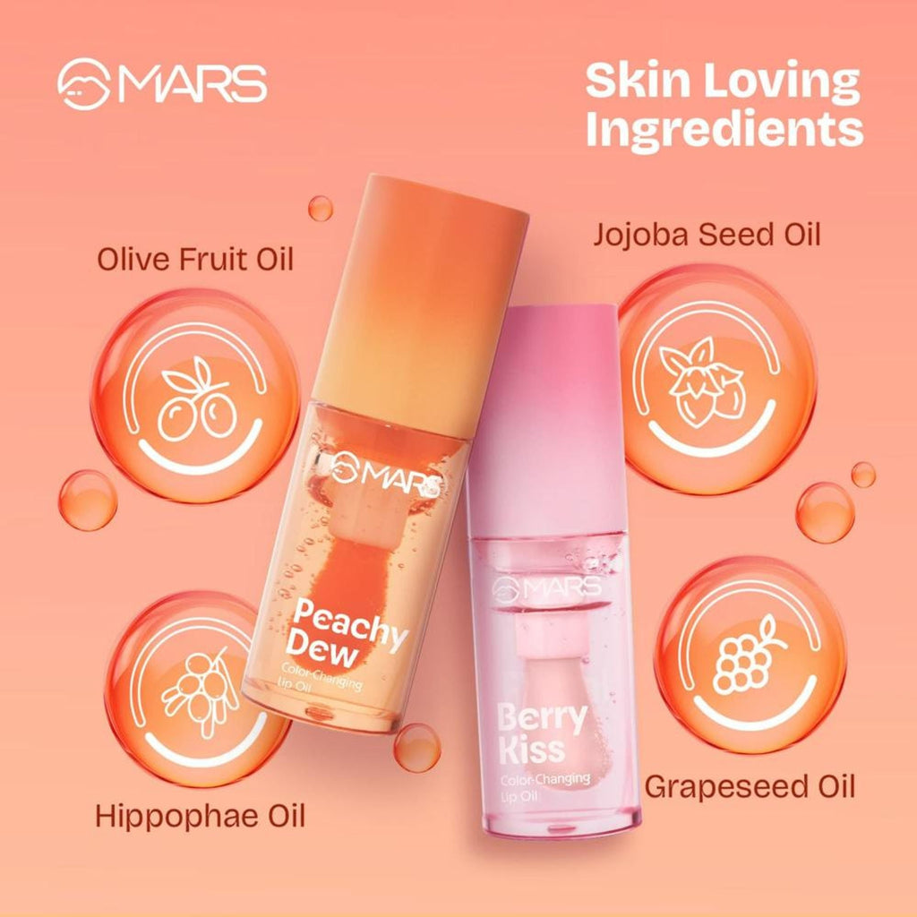 MARS Cosmetics Color Changing Protector Lip Oil - Lo-01-Peachy Dew