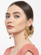 Shining Diva Gold-Polished Taselled Classic Jhumkas | Grab2Buy