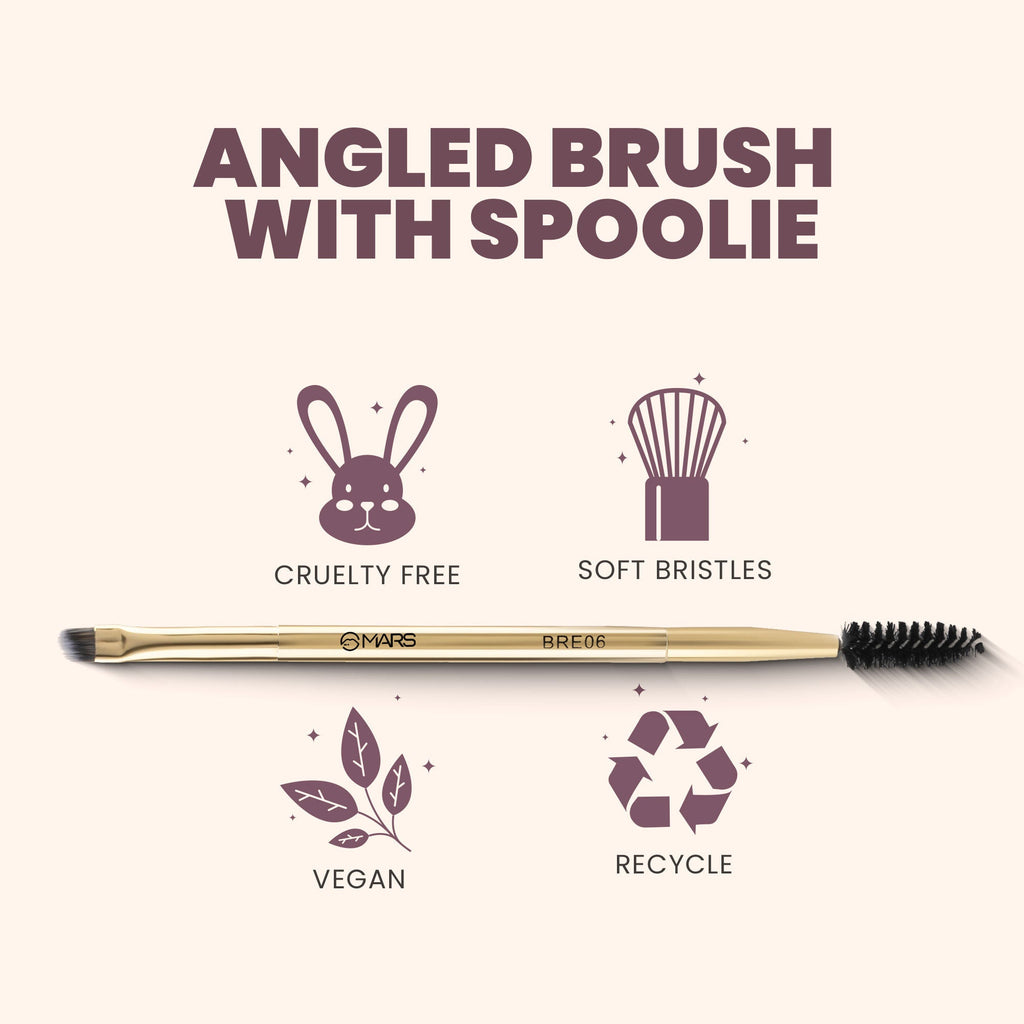 MARS Cosmetics Artist'S Arsenal Professional Angled Brush With Spoolie | Grab2Buy