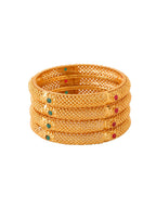 NVR Women's Set of 2 Gold-Polished Traditional Bangles | Grab2Buy