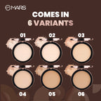 MARS Cosmetics Matte On Compact Powder with Applicator Puff - 01 Light | Grab2Buy