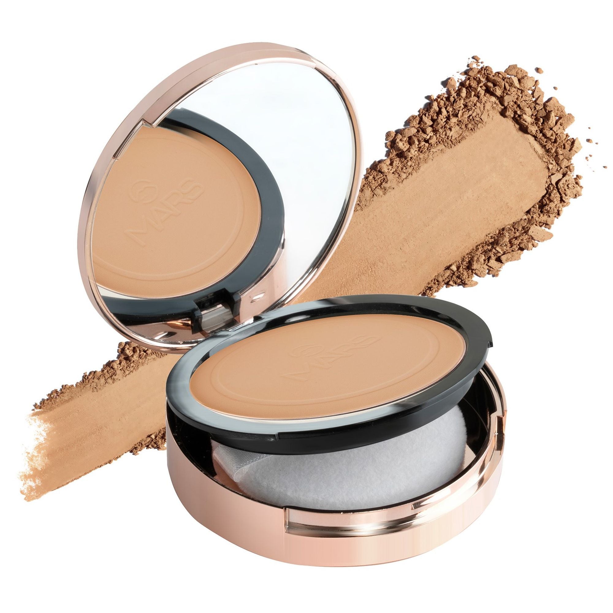 MARS Cosmetics Matte On Compact Powder with Applicator Puff - 05 Honey