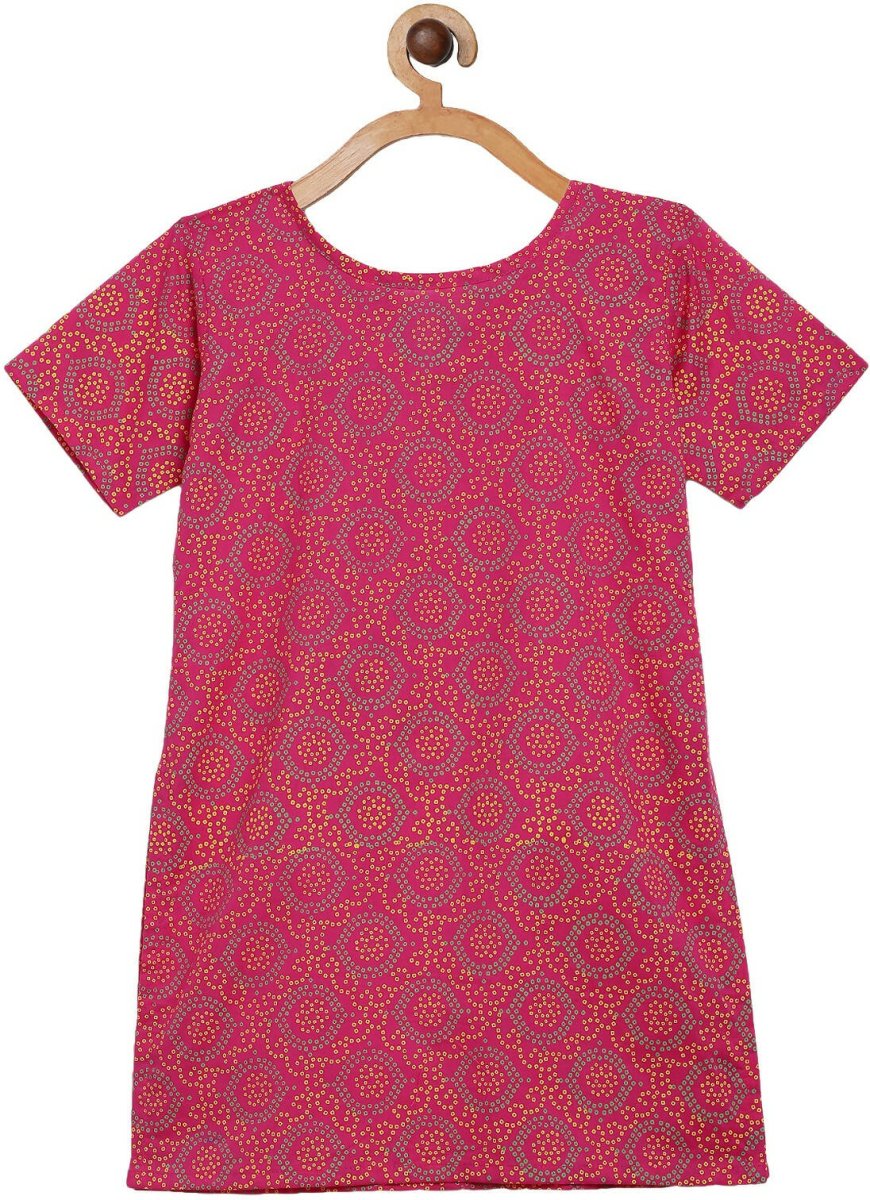 Ahalyaa Magenta Cotton Printed Kids Kurta Sharara Set With Dupatta For Girls | Grab2Buy