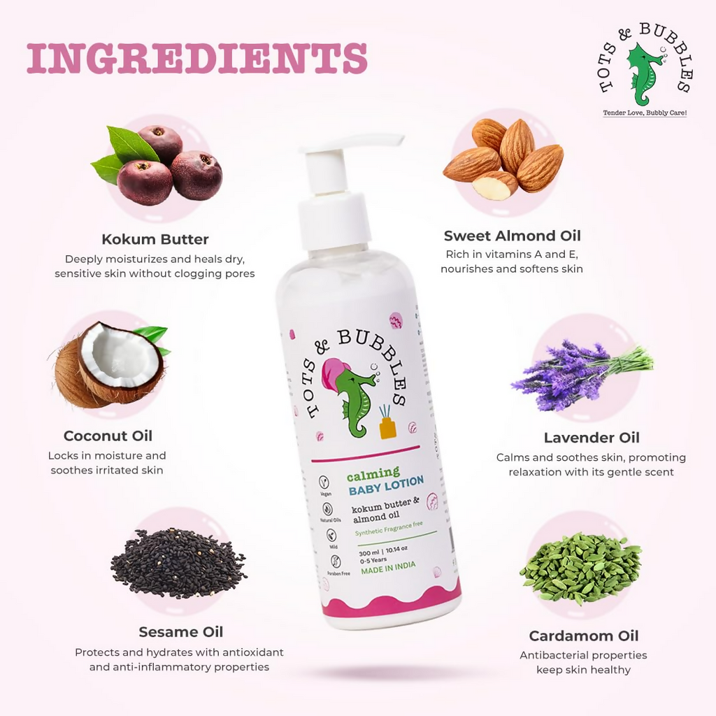 Tots & Bubbles Calming Baby Body Lotion with Kokum Butter & Sweet Almond Oil