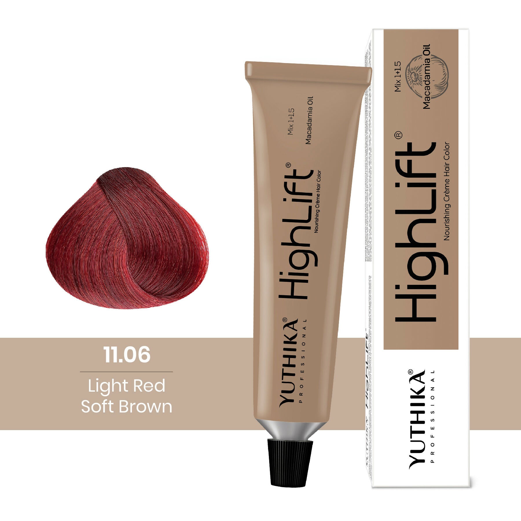 Yuthika Professional High lift Creme Hair Colour 11.06 Light Red Soft Brown | Grab2Buy