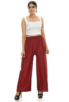 Mominos Fashion Moeza Reyon Cotton Maroon Color Chikan Work Palazzo | Grab2Buy