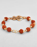 VOJ Gold-Polished Rudraksh Mahakal Bracelet