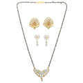 AanyaCentric Gold-Polished Mangalsutra with Pendant, 2 Pair Earrings | Grab2Buy