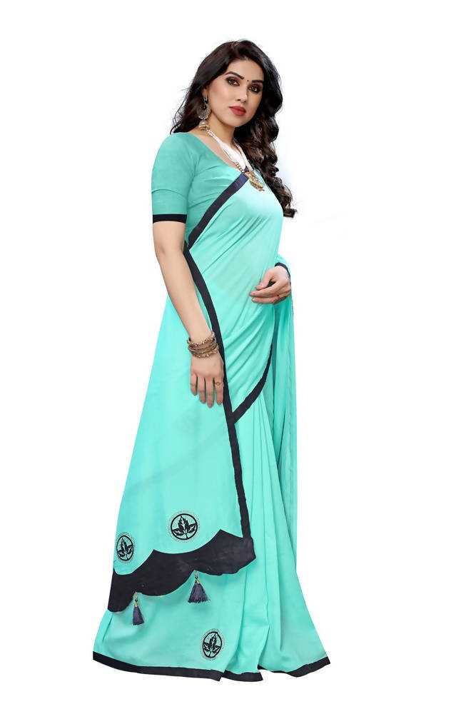 Vamika Designer Rama Green Dola Silk Saree | Grab2Buy