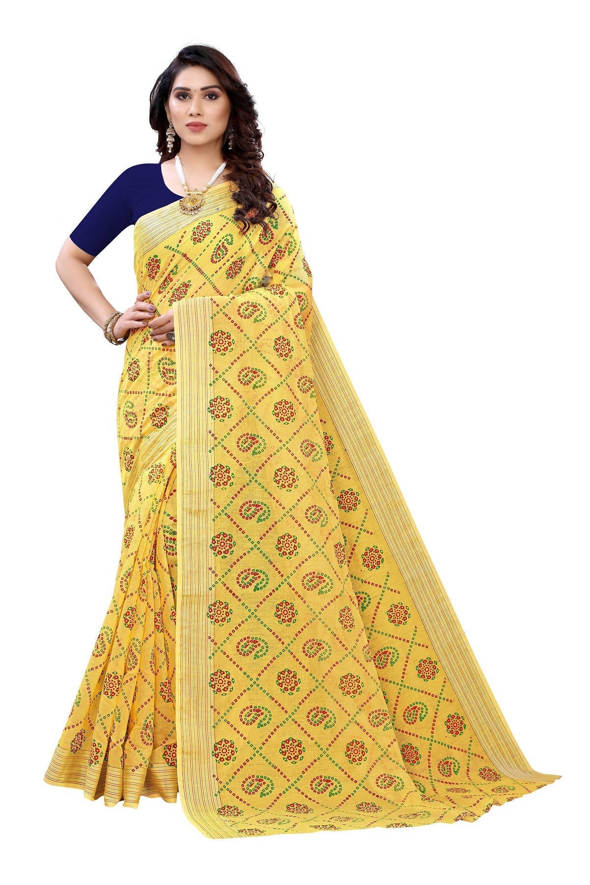 Vamika Yellow Linen Jari Border Saree (CHARVI YELLOW) | Grab2Buy