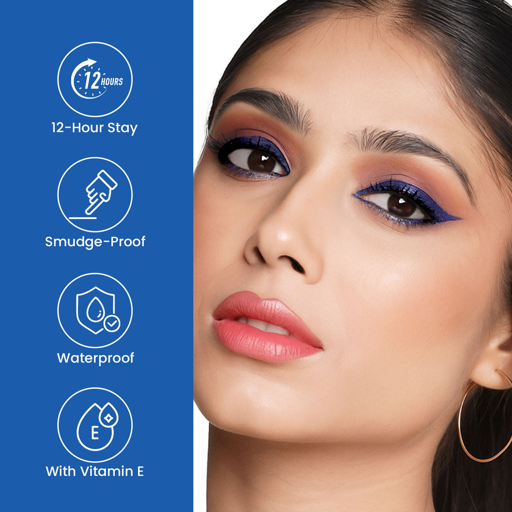 Swiss Beauty Intense Gel Kajal 12-Hour Stay Smudge-Proof with Sharpener - 8904325004434_08royalblue | Grab2Buy