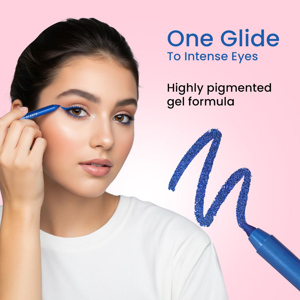 Swiss Beauty Intense Gel Kajal 12-Hour Stay Smudge-Proof with Sharpener - 8904325004434_08royalblue | Grab2Buy