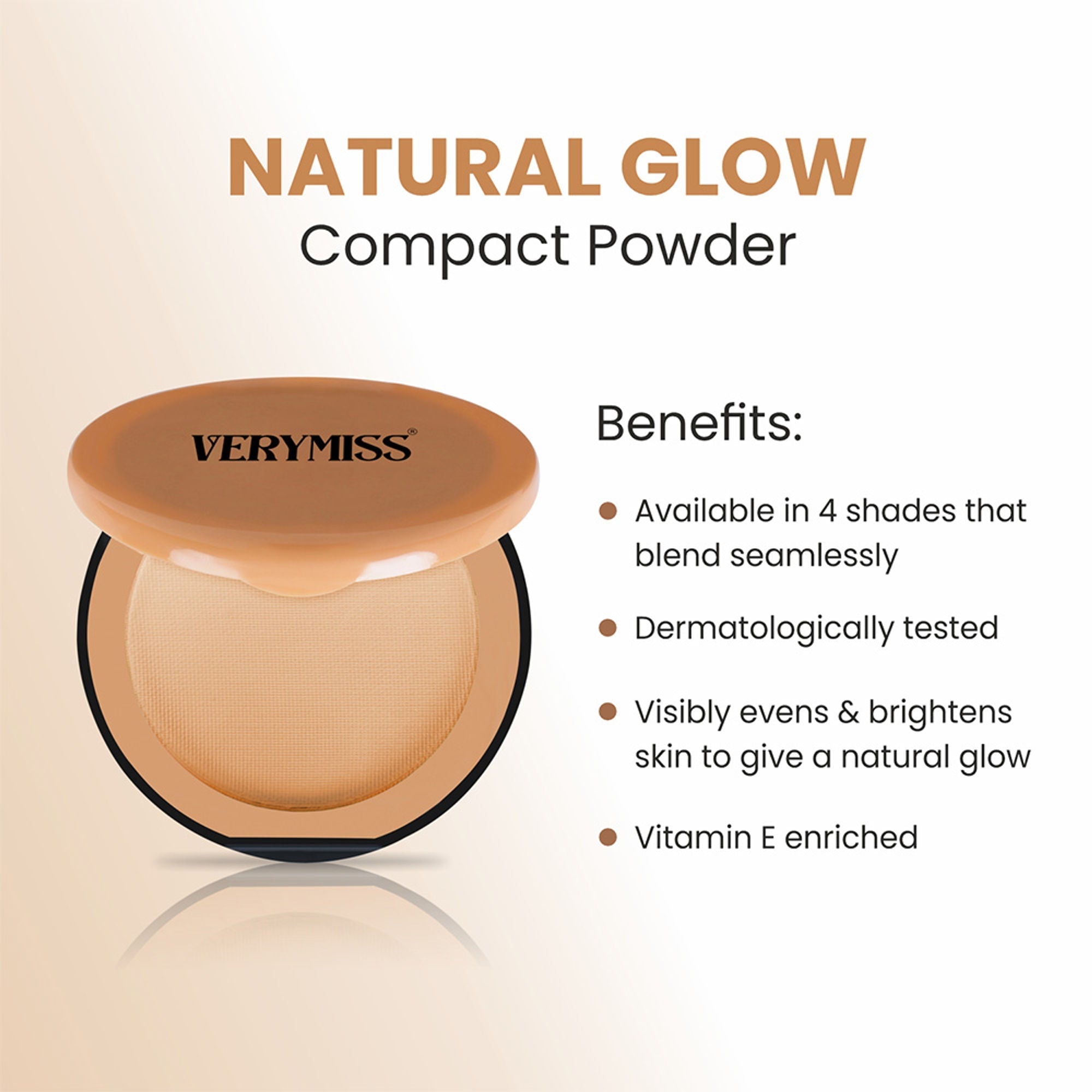 VERYMISS Natural Glow Compact Powder - 03 Beige | Grab2Buy