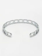 NVR Men's Set of 2 Silver & Black Rhodium-Plated Metal Cuff Bracelet