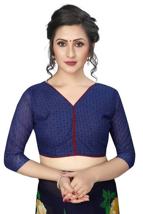 Vamika Navy Georgette Printed Contemporary Saree (SKODA NAVY) | Grab2Buy