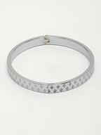 NVR Men's Silver-Plated Stainless Steel Kada Bracelet