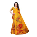 Vamika Printed Jute Silk Yellow Saree (Leo Yellow) | Grab2Buy