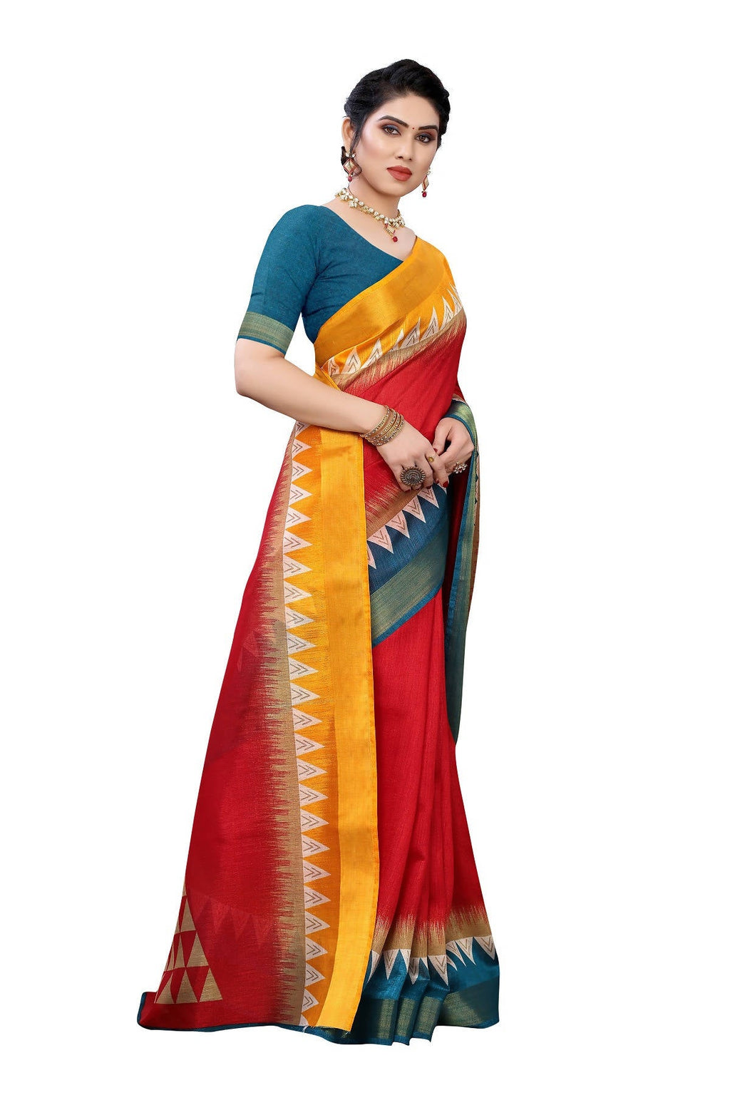 Vamika Maroon Linen Jari Border Saree Online At Low Price | Grab2Buy