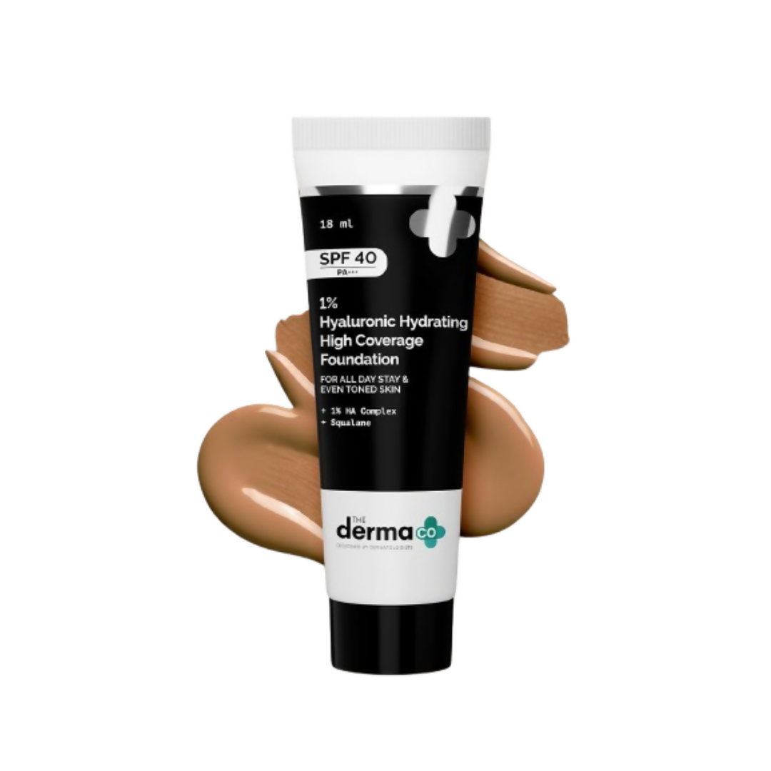 The Derma Co 1% Hyaluronic Hydrating High Coverage Foundation With SPF 40 PA+++ - 01 Ivory - Limited Time Offer | Grab2Buy