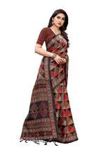 Vamika Black Kalamkari Print With Jhalar Khadi Silk Saree (TANISHA BLACK) | Grab2Buy