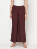Aniyah Rayon Flared Slip-On Coffee Color Palazzo | Grab2Buy