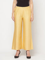 Aniyah Rayon Flared Slip-On Golden-Beige Palazzo | Grab2Buy