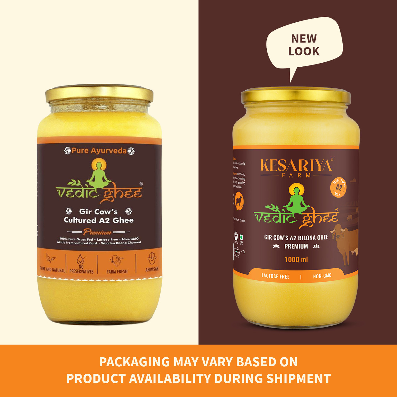 Vedic Ghee Premium A2 Gir Cow Cultured Ghee from Kesariya Farm Indian Gir Cow Ghee, Pure A2 Ghee, Natural & Healthy | Swadesiicart