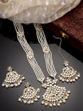 NVR Women's Gold-Polished Kundan-Studded Chandbali Earrings | Grab2Buy