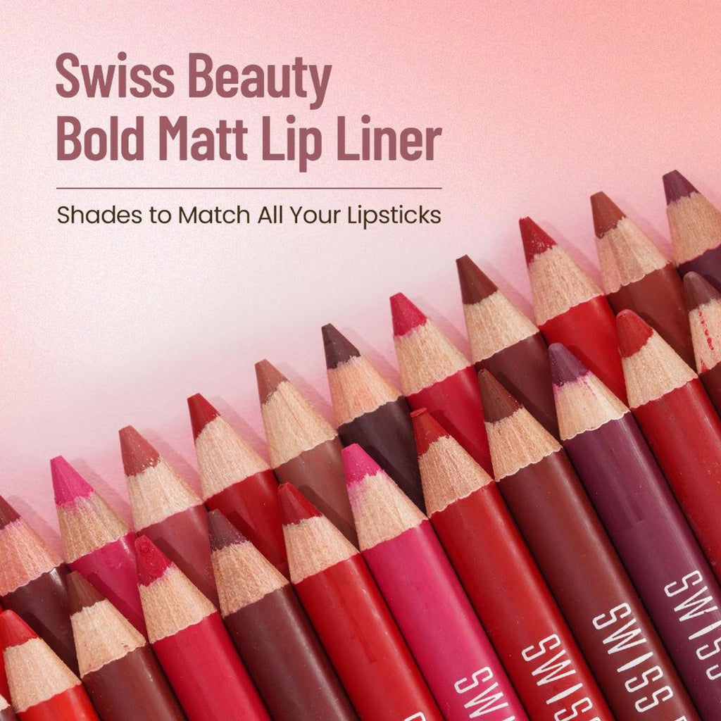 Swiss Beauty Bold Matt Lip Liner Pencil, Long-lasting , Matte Finish , Non-Drying - 13 Sandy Pink | Grab2Buy