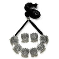 Mominos Fashion Oxidised Lotus Design Silver Color Necklace Choker Set | Grab2Buy