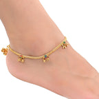 AanyaCentric Gold-Polished Traditional Anklets Payal - Classic and Stylish for Women and Girls