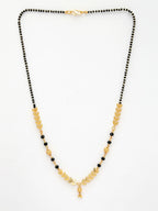 NVR Women's Short Mangalsutra Designs Gold-Polished & Black Beaded Mangalsutra | Grab2Buy