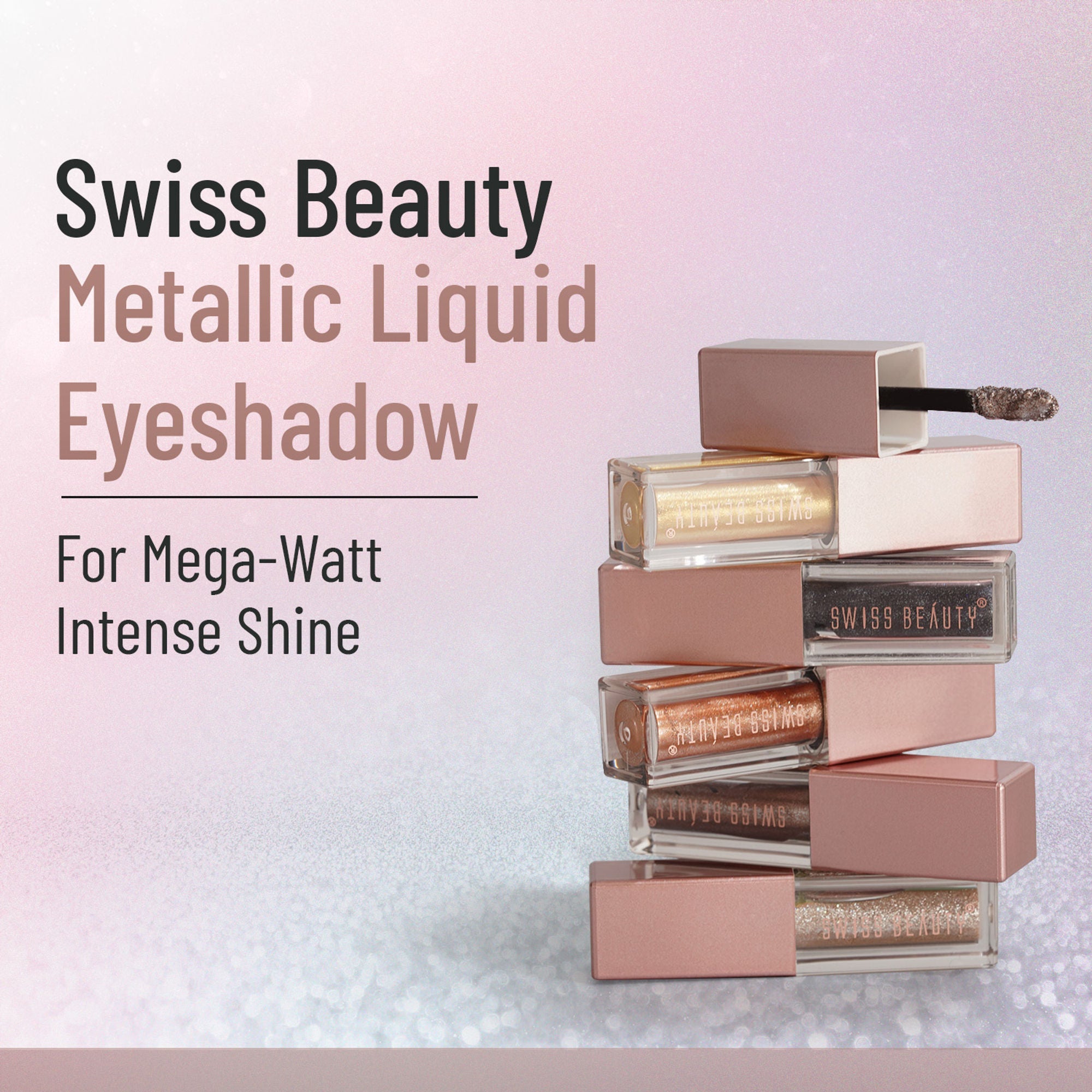 Swiss Beauty Metallic Liquid Eyeshadow - 05 Rose Gold Retro | Grab2Buy