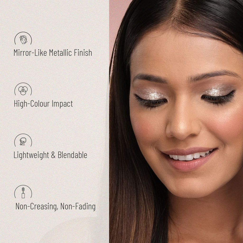 Swiss Beauty Metallic Liquid Eyeshadow - 05 Rose Gold Retro | Grab2Buy