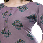 Lagi Women's Mauve Printed Straight Kurta & Pant (MC39B) | Grab2Buy