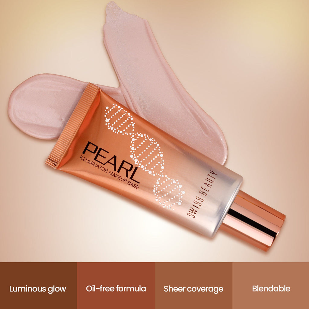 Swiss Beauty Pearl Illuminator Makeup Base Long lasting & Radiant Skin Highlighter - 02 Silver Pink | Grab2Buy