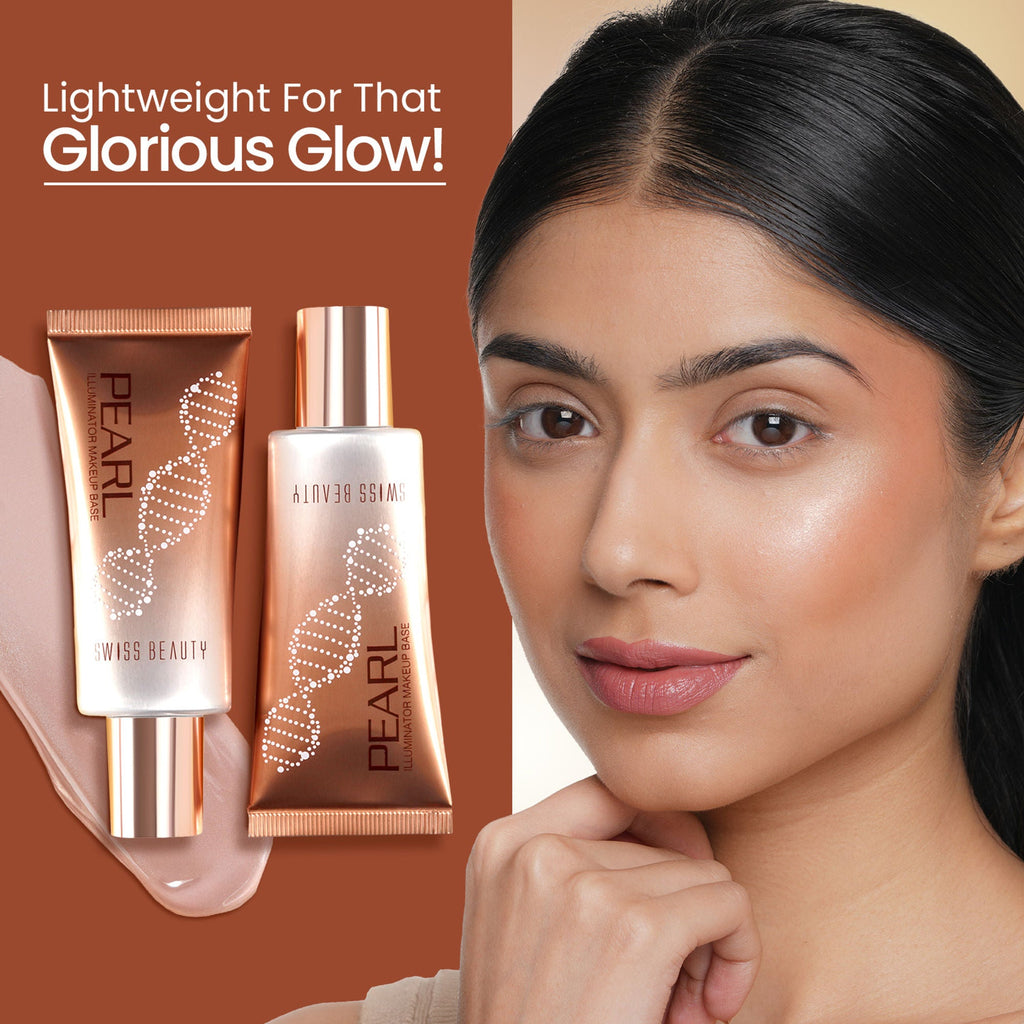 Swiss Beauty Pearl Illuminator Makeup Base Long lasting & Radiant Skin Highlighter - 02 Silver Pink | Grab2Buy