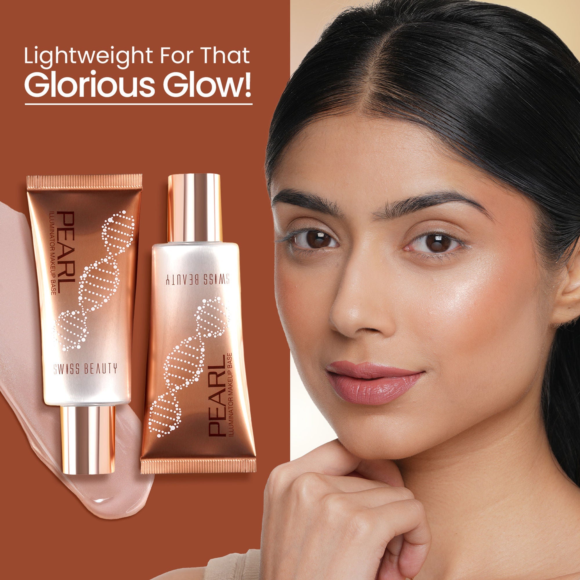 Swiss Beauty Pearl Illuminator Makeup Base Long lasting & Radiant Skin Highlighter - 02 Silver Pink | Grab2Buy
