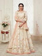 Myra Cream Mulberry Embroidered Lehenga | Grab2Buy