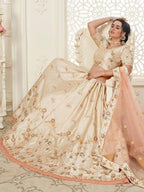 Myra Cream Mulberry Embroidered Lehenga | Grab2Buy