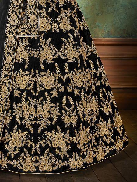 Myra Black Velvet Embroidered Anarkali Suit | Grab2Buy