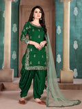 Myra Beautiful Green Art Silk Embroidered Patiyala Suit | Grab2Buy