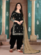 Myra Black Art Silk Embroidered Beautiful Patiyala Suit | Grab2Buy