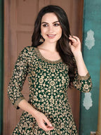 Myra Green Georgette Embroidered Anarkali Suit | Grab2Buy